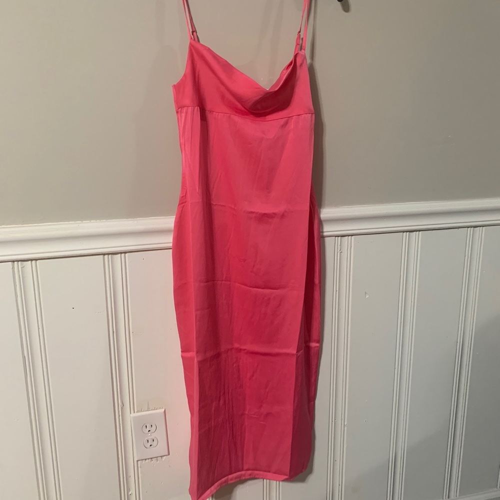 We wore what pink cowl sheath dress size 6